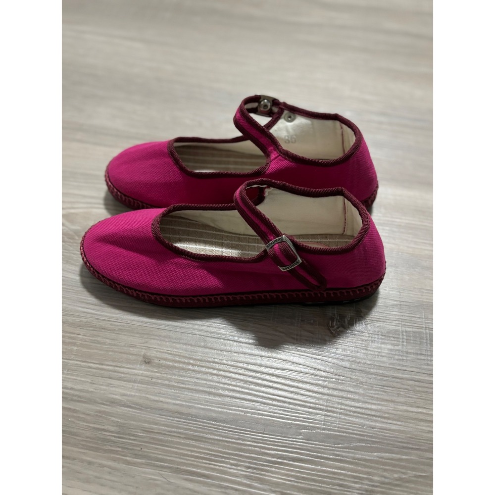Sundaes Pink Canvas Mary Jane‎ Flats Toddler Child Size 35 Buckle Strap Shoes